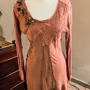 Monoreno Steampunk Embellished Tunic Dress Size M